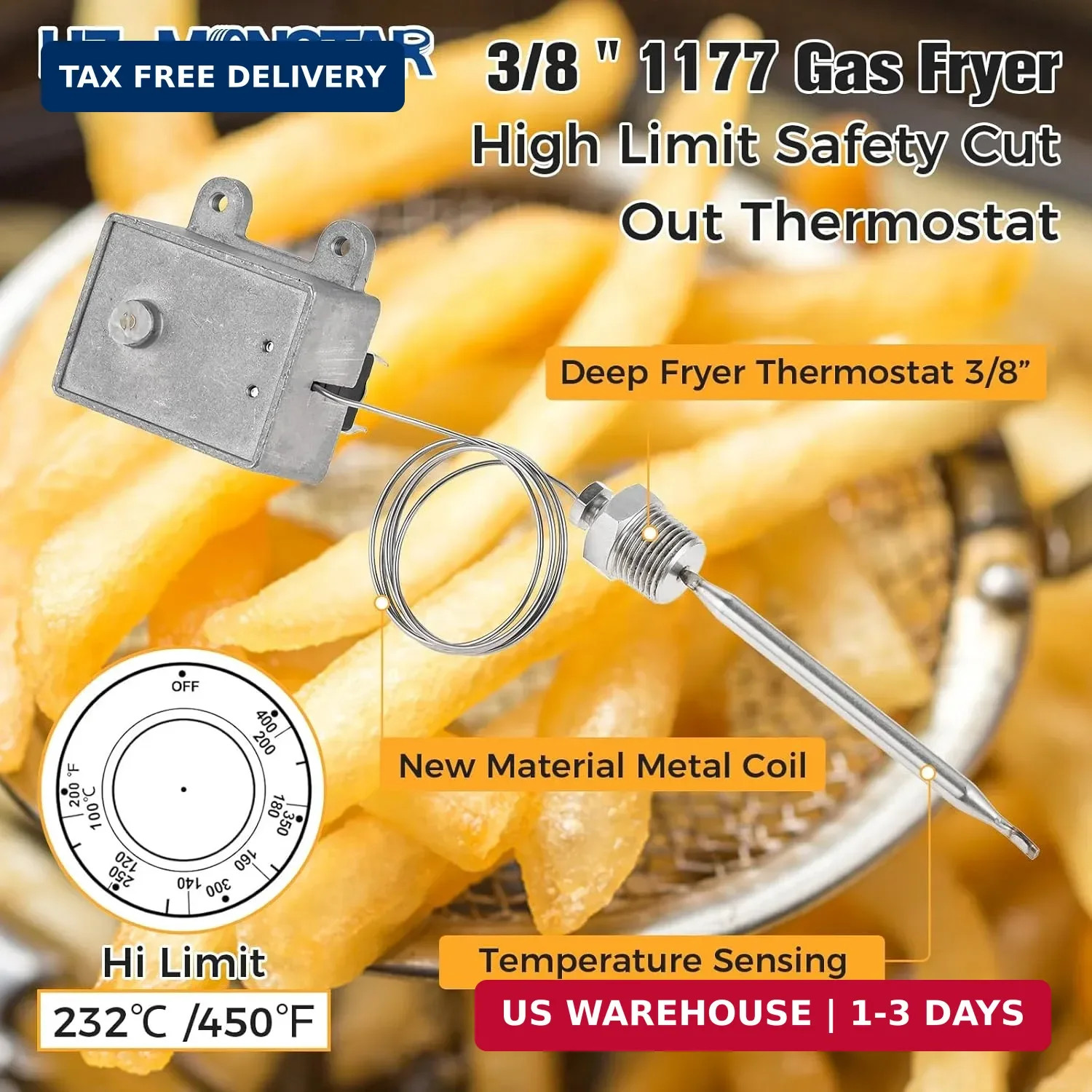 1177 High Limit Fryer Switch Safety, LCCM080360000 Thermostat High Limit Safety