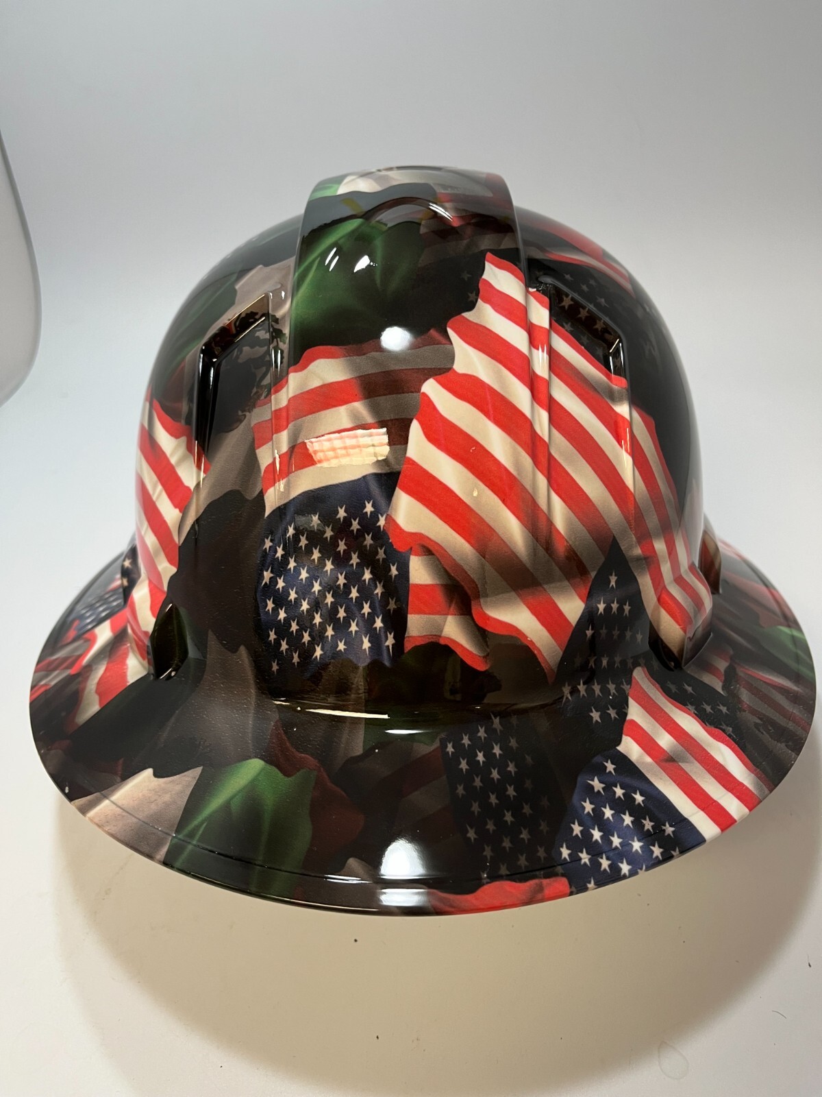 New Full Brim Hard Hat Custom Hydro Dipped MEXICO AMERICAN FLAG