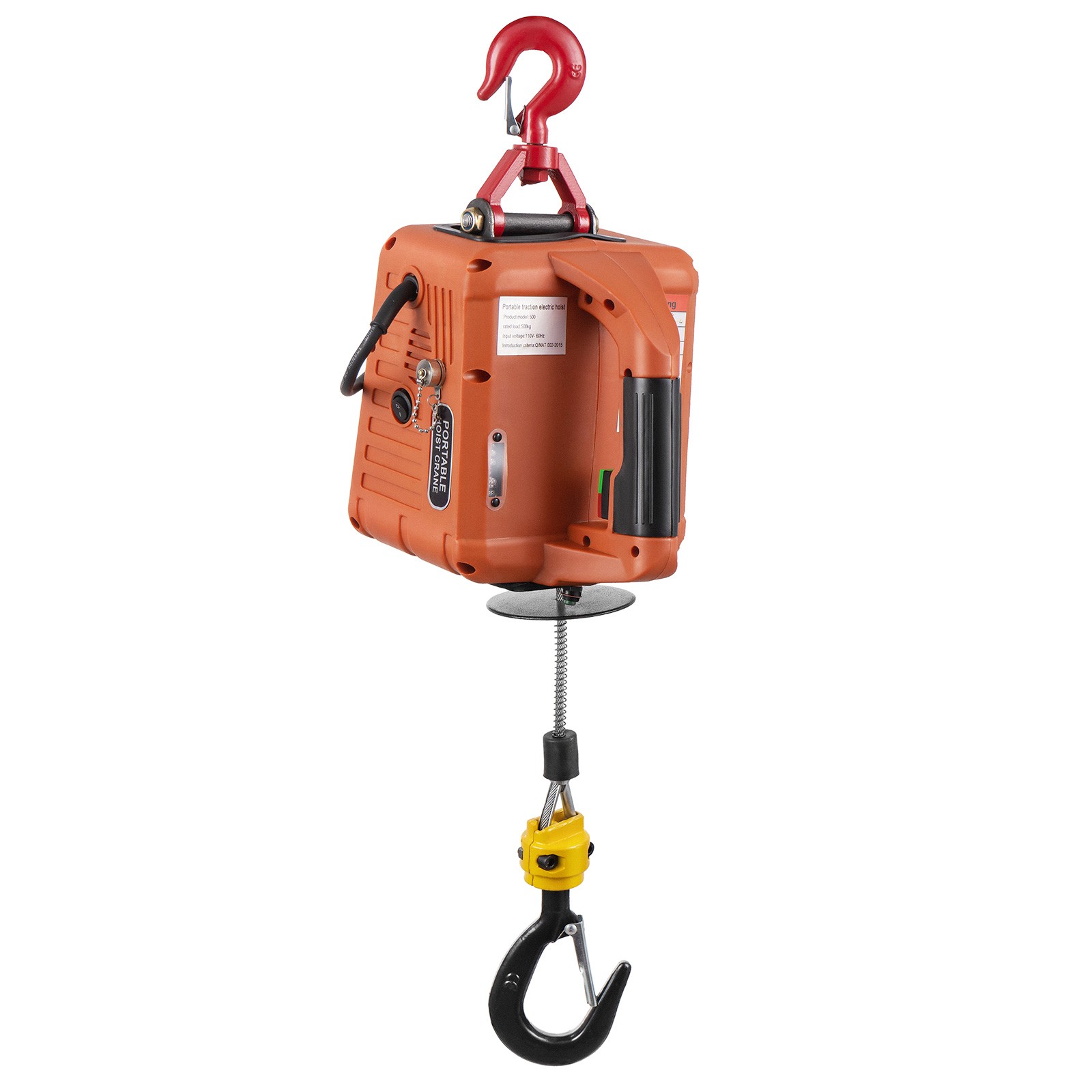 3 in 1 Portable Electric Hoist Winch 1100lbs Wired/Wireless Remote Control Crane