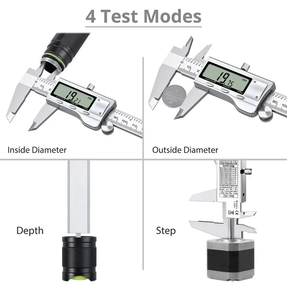 Digital Caliper Micrometer LCD Gauge Vernier Electronic Measuring Tool 6″ 150mm