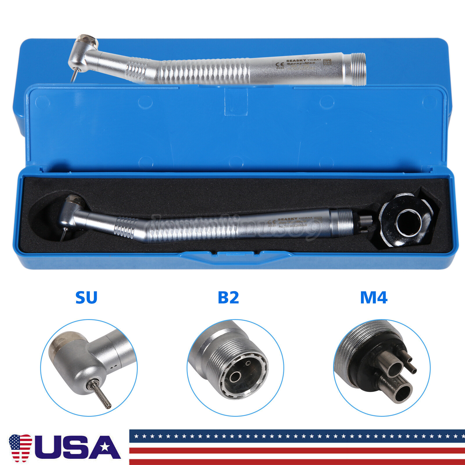 NSK Style Dental High Speed Handpiece Push Button Turbine 2/4 Hole SEASKY-Y1BA