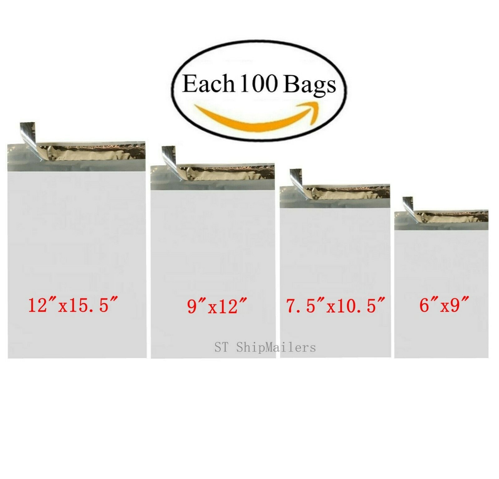 400 Combo Poly Mailers Bags Each 100 6×9 7.5×10.5 9×12 12×15.5 – ST ShipMailers