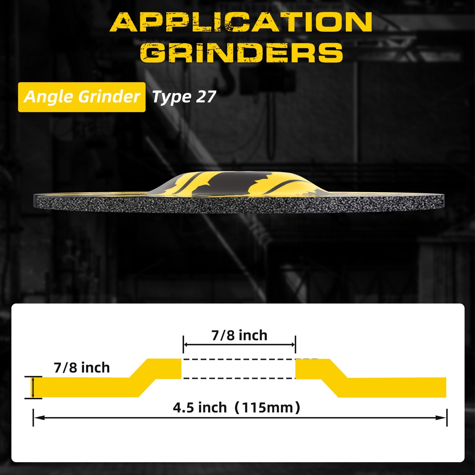 50 Pack 4-1/2 x 1/4 x 7/8 Grinding Wheels for Metal Steel 4.5 Disc Angle Grinder