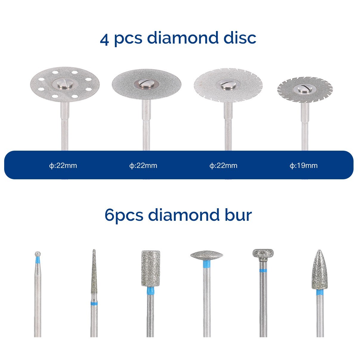 51Pcs/Box Dental Lab Polishing Kit HP Shank For Composite Ceramic 2.35mm