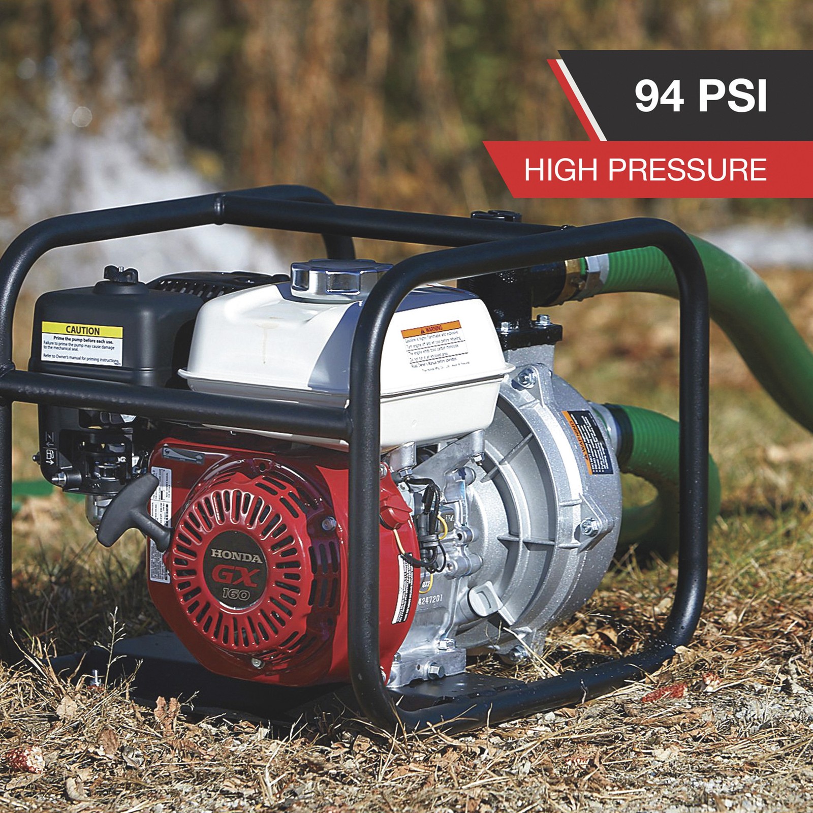 NorthStar High-Pressure Water Pump, 8120 GPH, 94 PSI, 2in. Ports, 163cc Honda