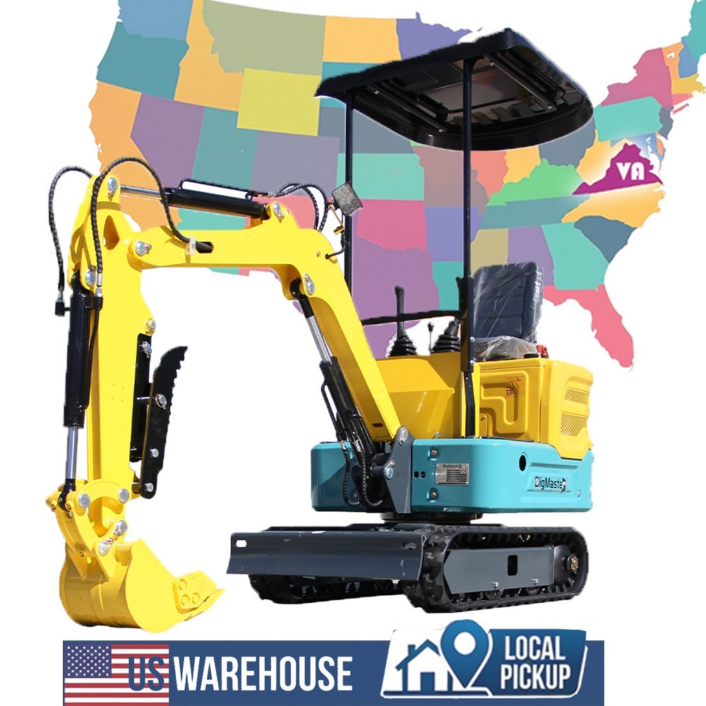 Virginia Local Pick up 1 Ton Mini Excavator 13.5HP Mini Digger Crawler USA Stock