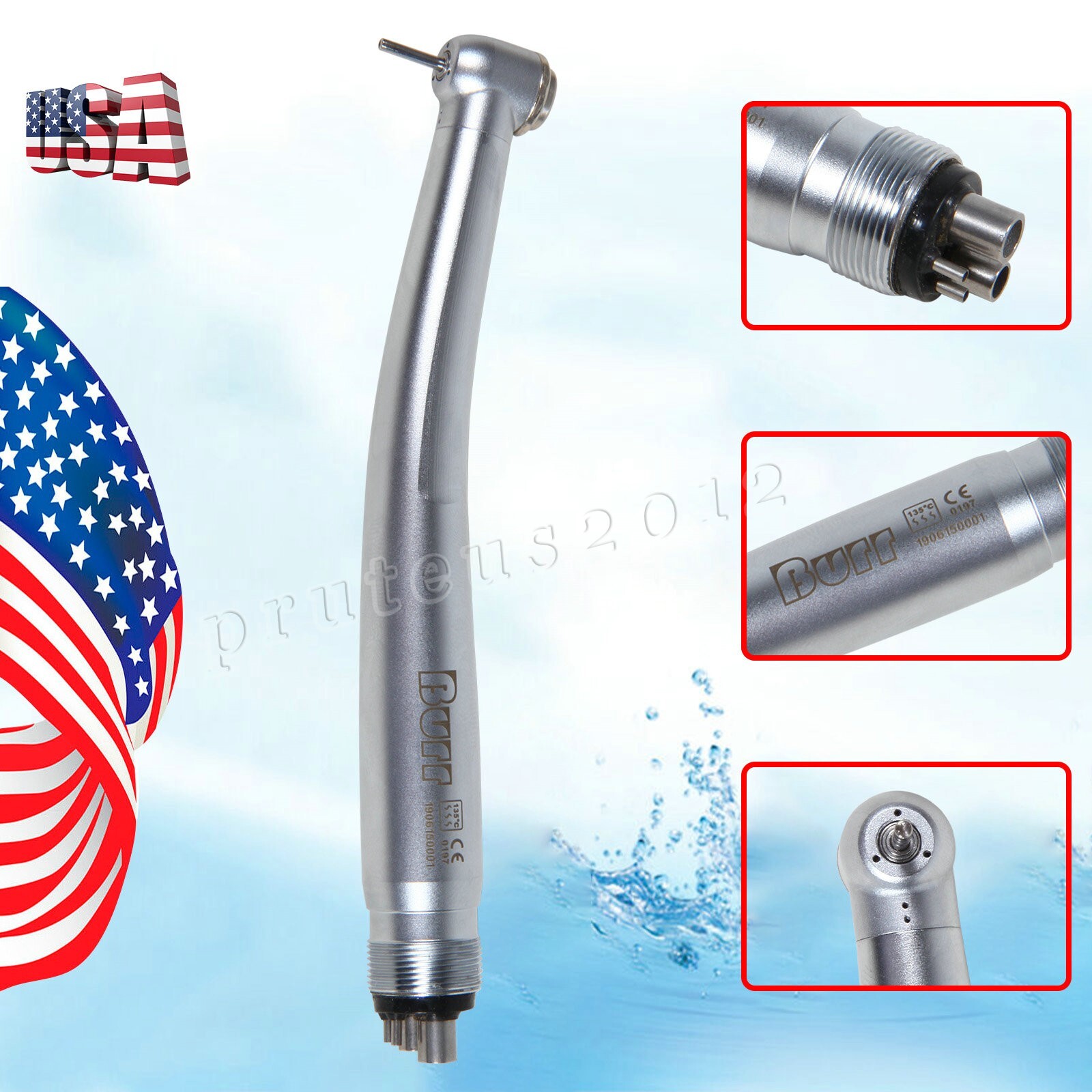 NSK PANA MAX Style Dental High Speed Turbine Handpiece Push Button 4 Hole Burr