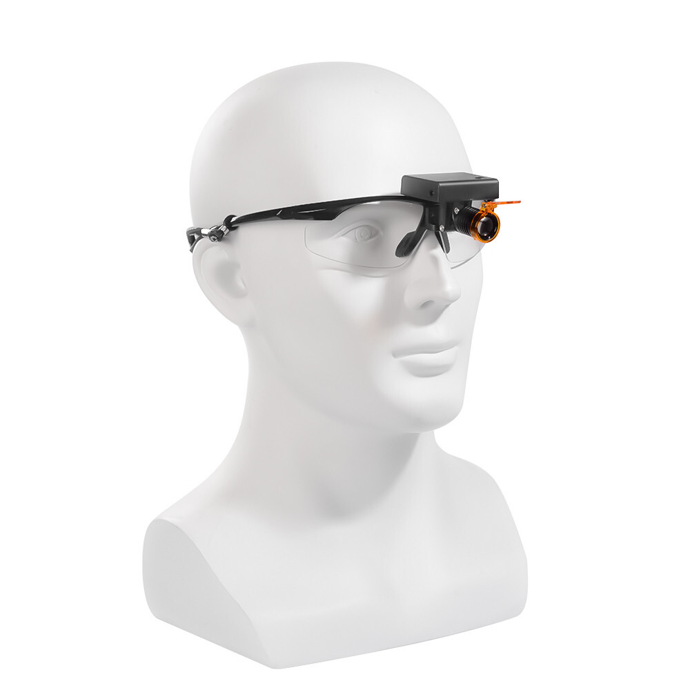 Dental Medical 3W LED Wireless Head Light with Filter & Glasses 2 in 1 Black USA