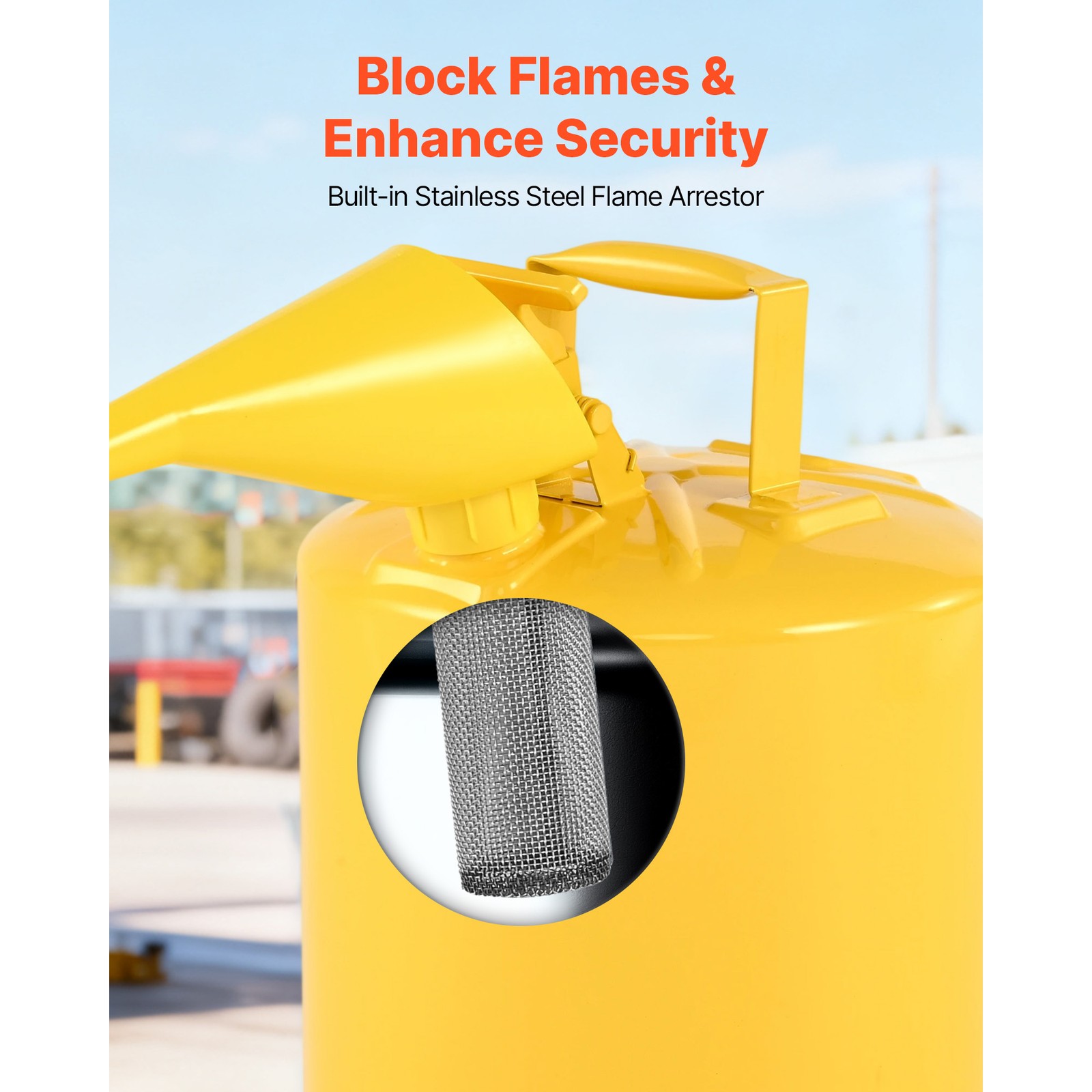 Uimoso 5 Gallon Type I Yellow Safety Diesel Can with Flame Arrester and Funnel