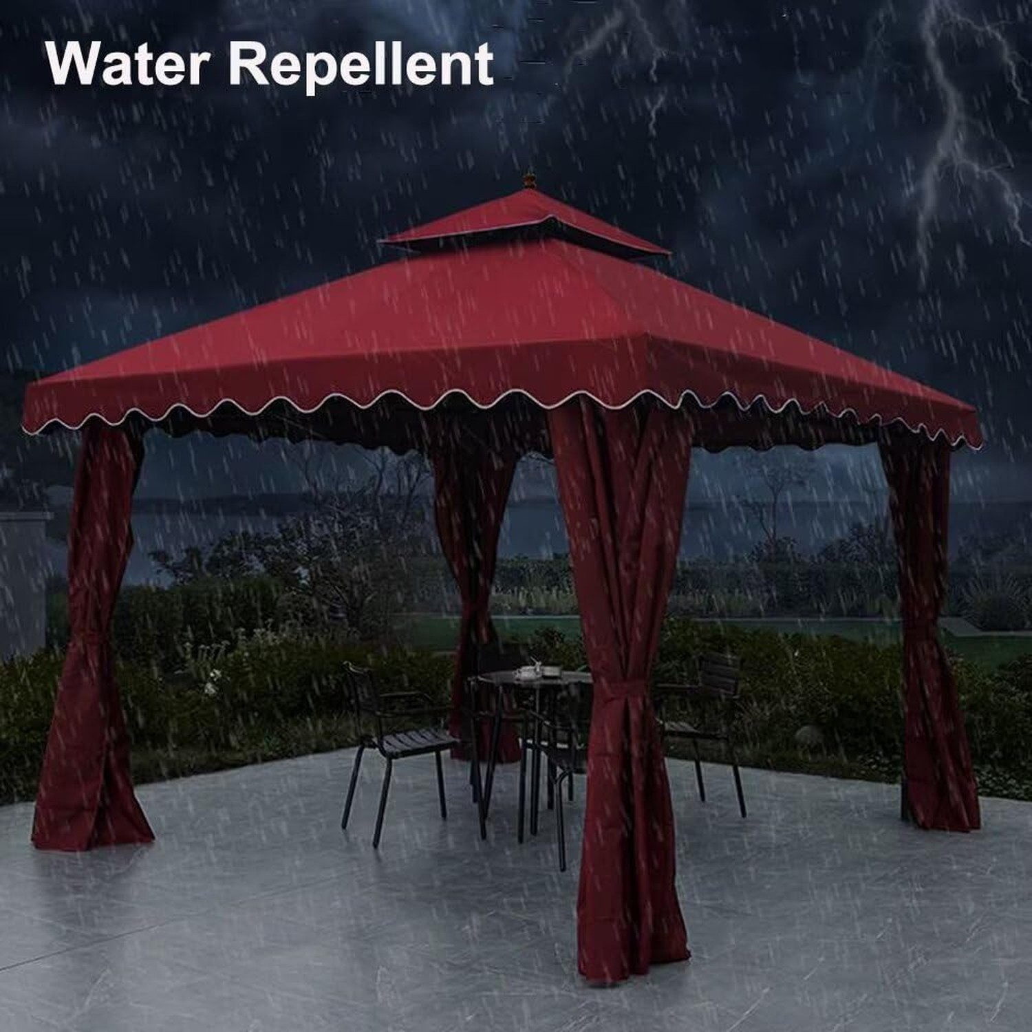 Gazebo Canopy Top Replacement Cover 118″x118″, 2-Tiers，for Smaller 10’x10