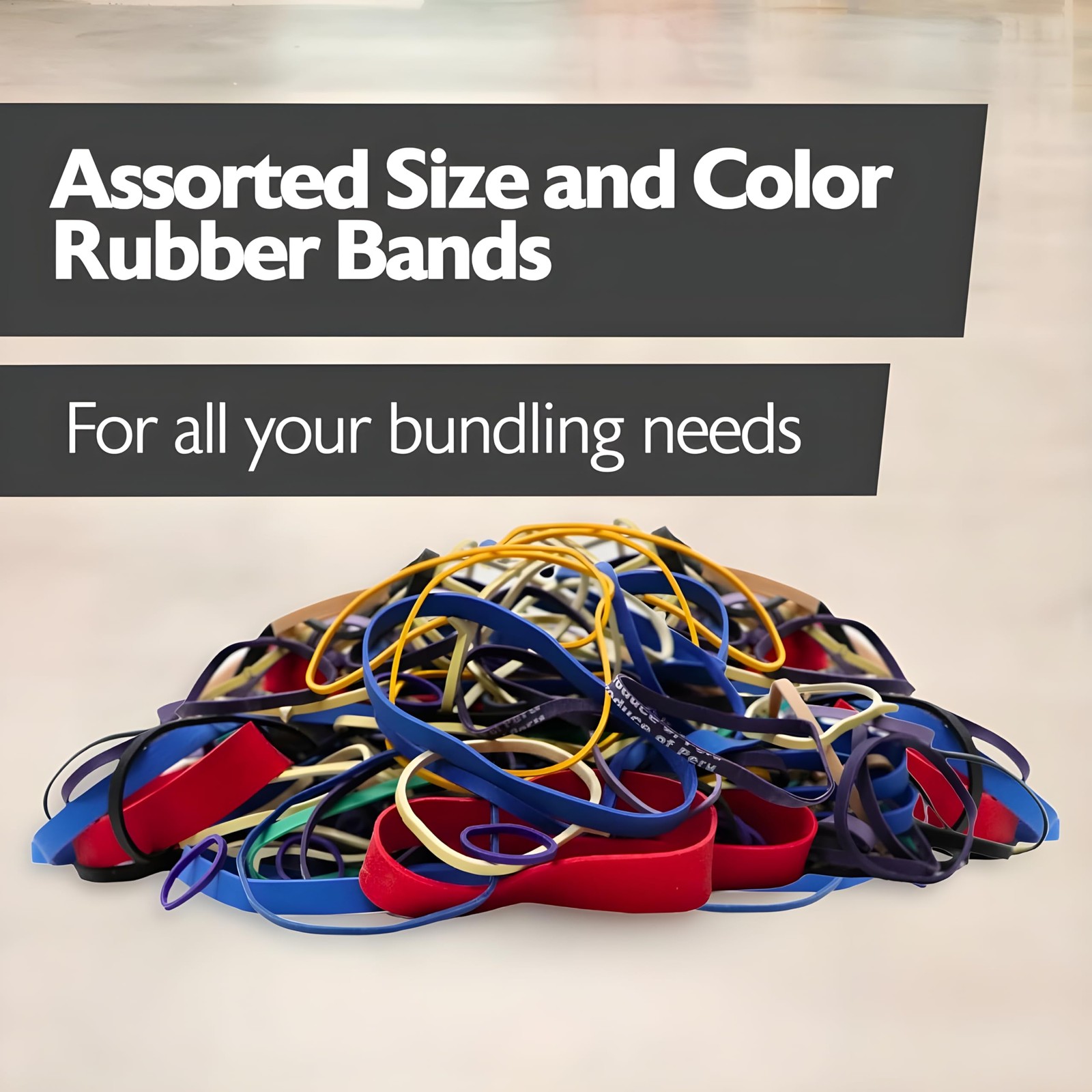 Rubber Bands Assorted Sizes 0.5 lb Bag – Strong Elastic Bands for Home, Offic…