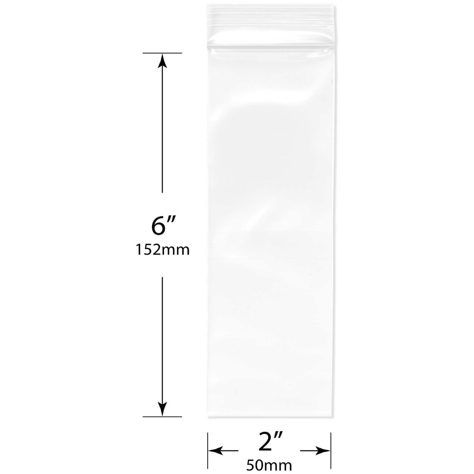 Plymor 2″ x 6″, 4 Mil Heavy Duty Zipper Reclosable Plastic Bags