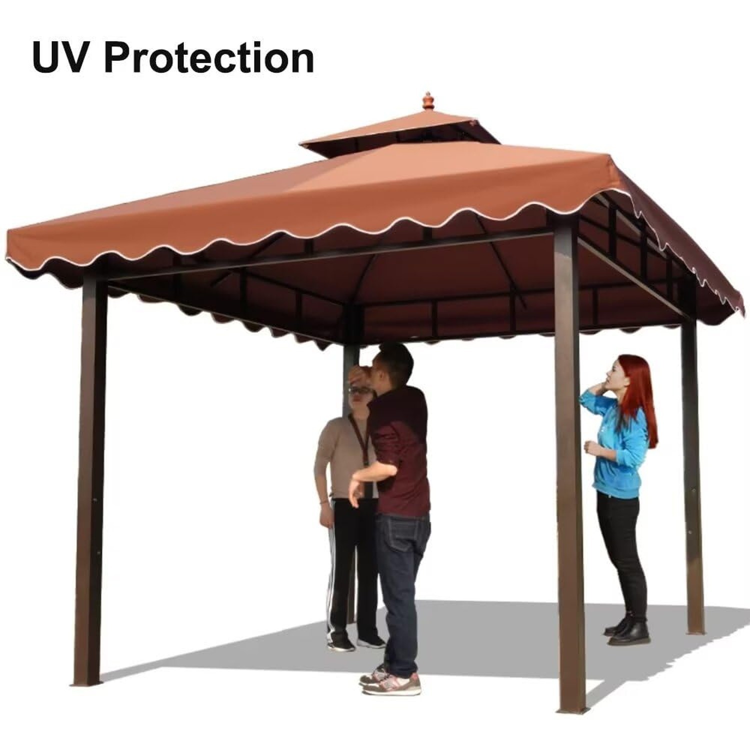 Gazebo Canopy Top Replacement Cover 118″x118″, 2-Tiers，for Smaller 10’x10