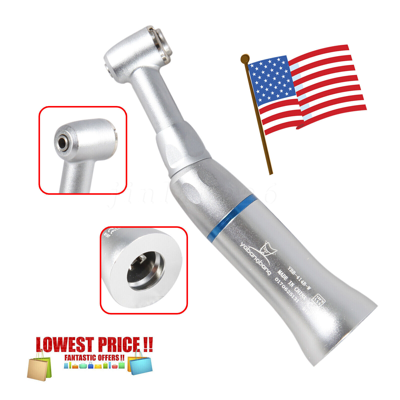 10* BURR Dental Fast High Speed Handpiece Push Turbine 4 Holes Fit NSK Pana Max