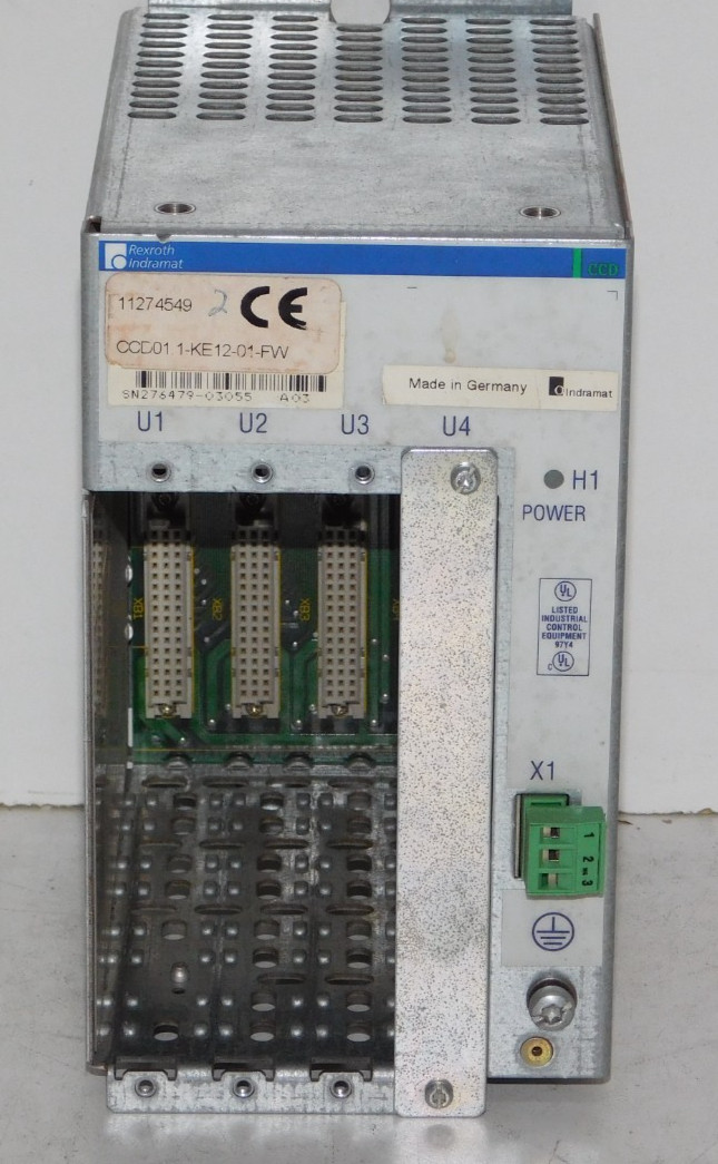 Rexroth Indramat CCD01.1-KE12-01-FW Motion Power Controller Chassis Bosch Unit