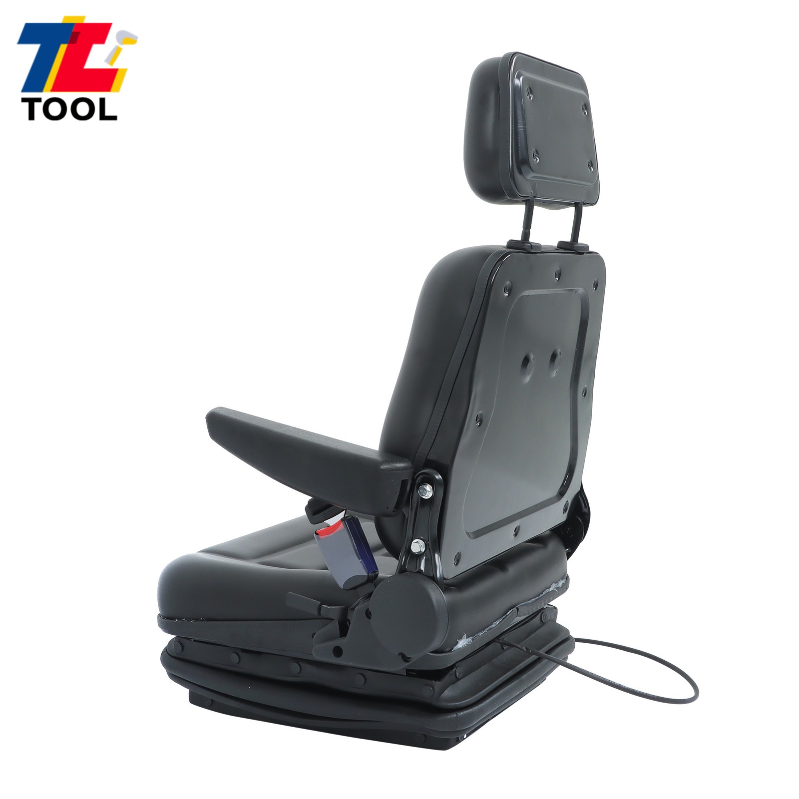 Forklift Tractor Seat Suspension Adjustable Backrest Armrest Safety Belt