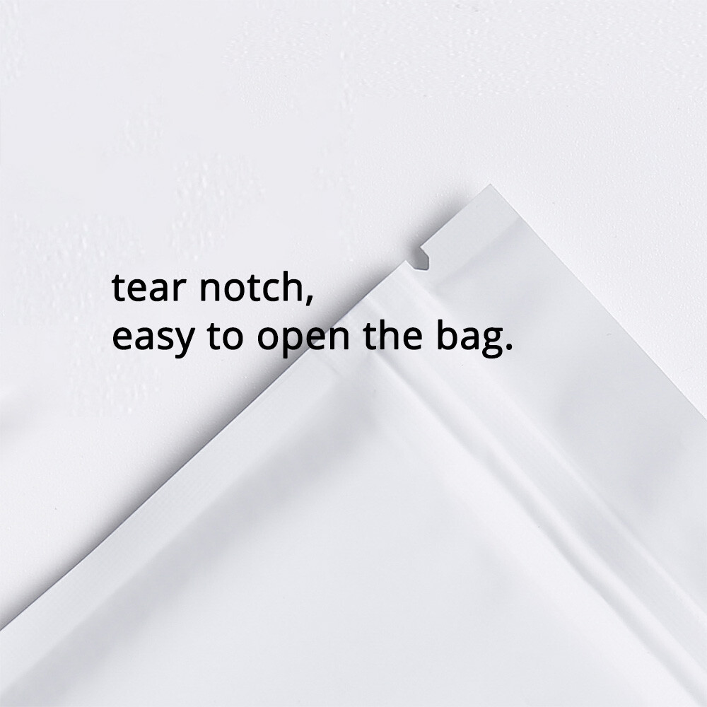 4x6in Double Side White Matte Foil Mylar Zip Lock Pouch Bag w/Heat Seal Machine