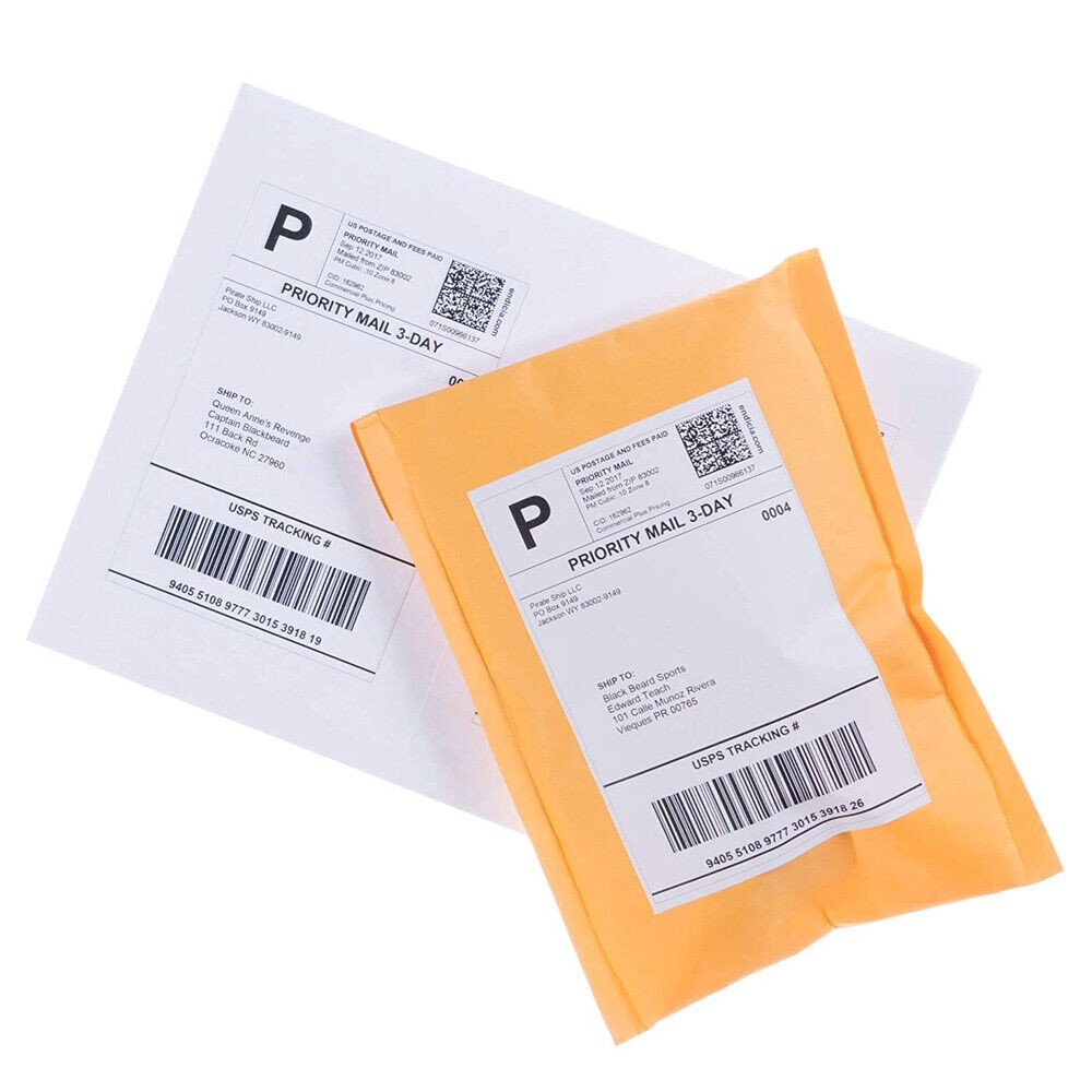 50 Shipping Address Labels Blank 8.5″x5.5″ Half Sheet Self Adhesive 2 Per Sheet