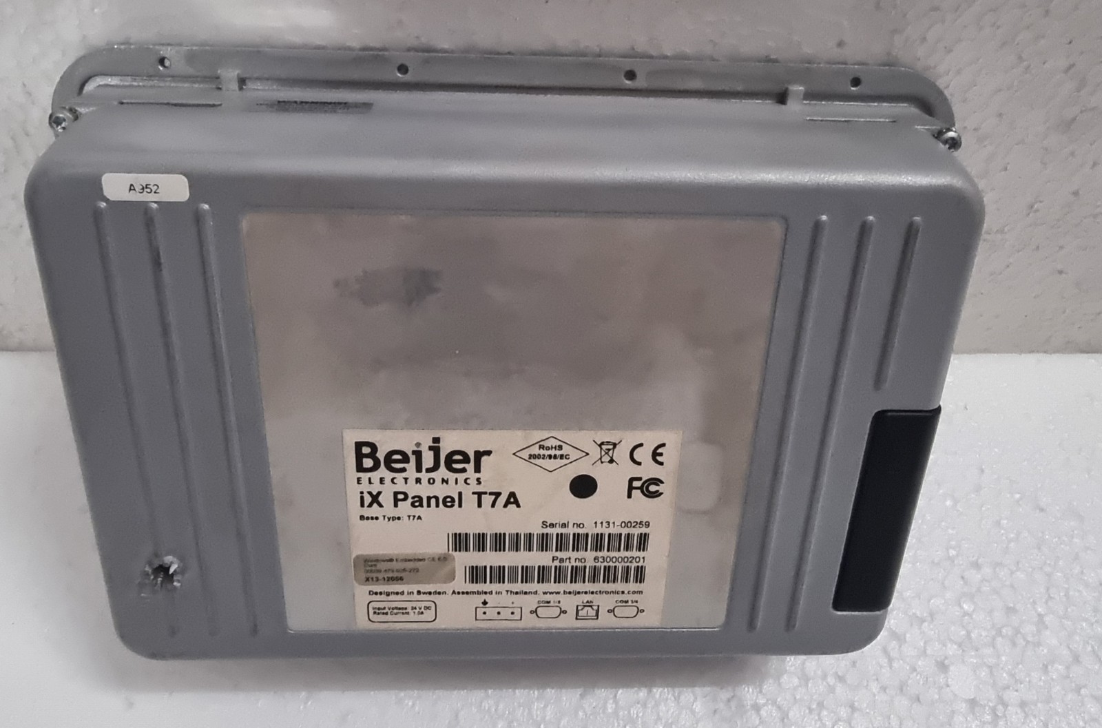 BEIJER ELECTRONICS IX PANEL T7A PART NUMBER : 630000201 HMI DISPLAY