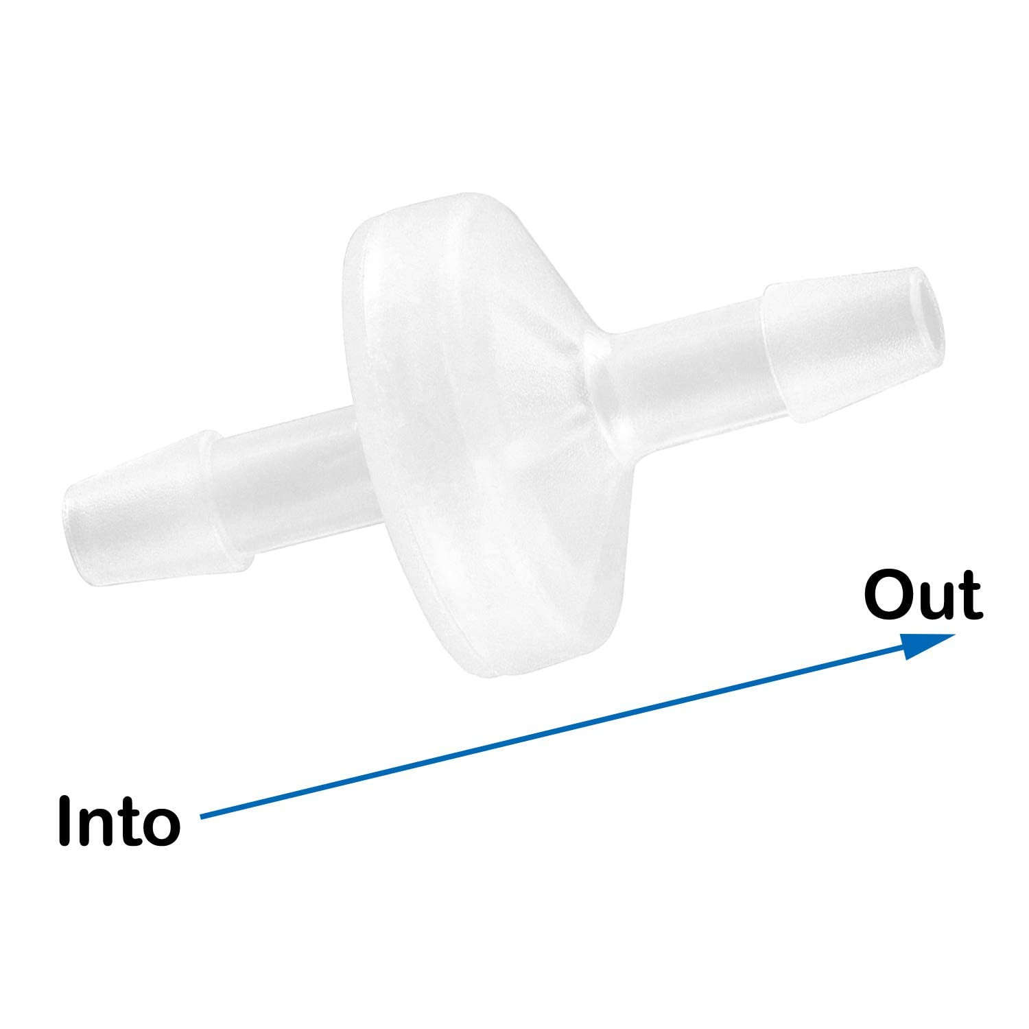 5 Packs Check Valve 1/8�(3MM) One-Way PVDF Plastic Hose Barb for Fuel Ga