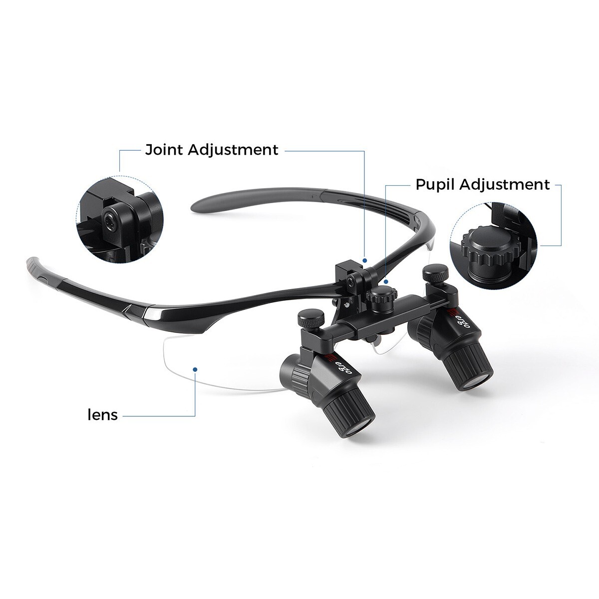 3.0X/4.0X/5.0X/6.0X Dental Medical Ergo Loupes 5W LED Surgical Head Light ENT