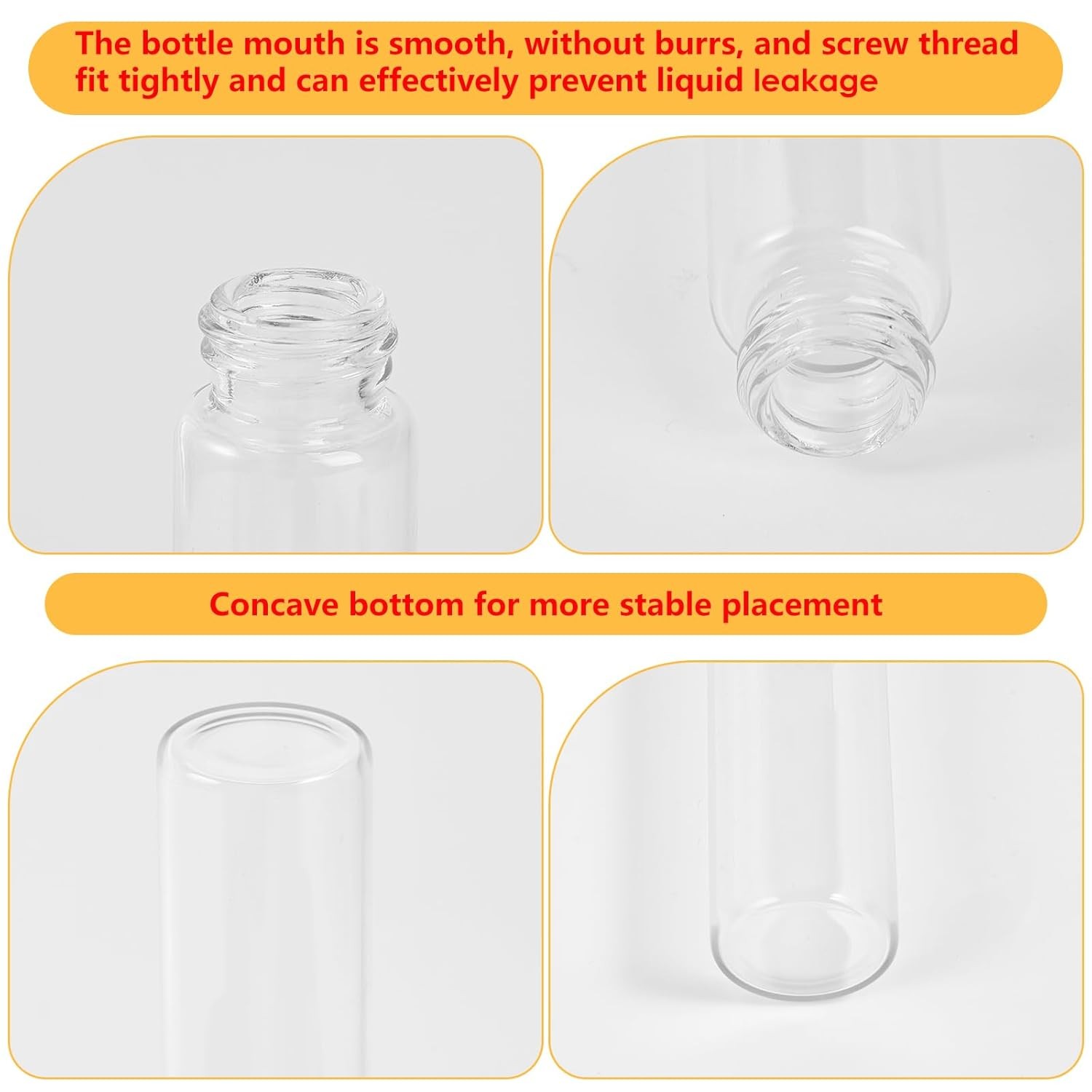 20ml Glass Vials with Screw Caps and Plastic Stoppers, Small 20ml, Clear