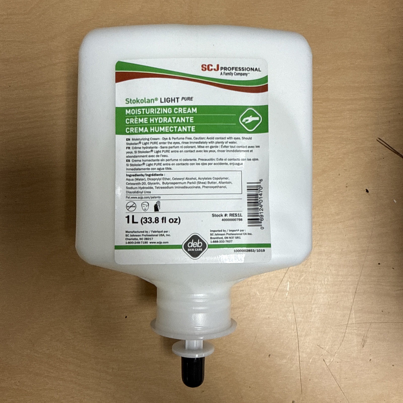 Case Of 6 Sc Johnson Professional Res1l Skin Conditioner 1L Stokolan Unscented