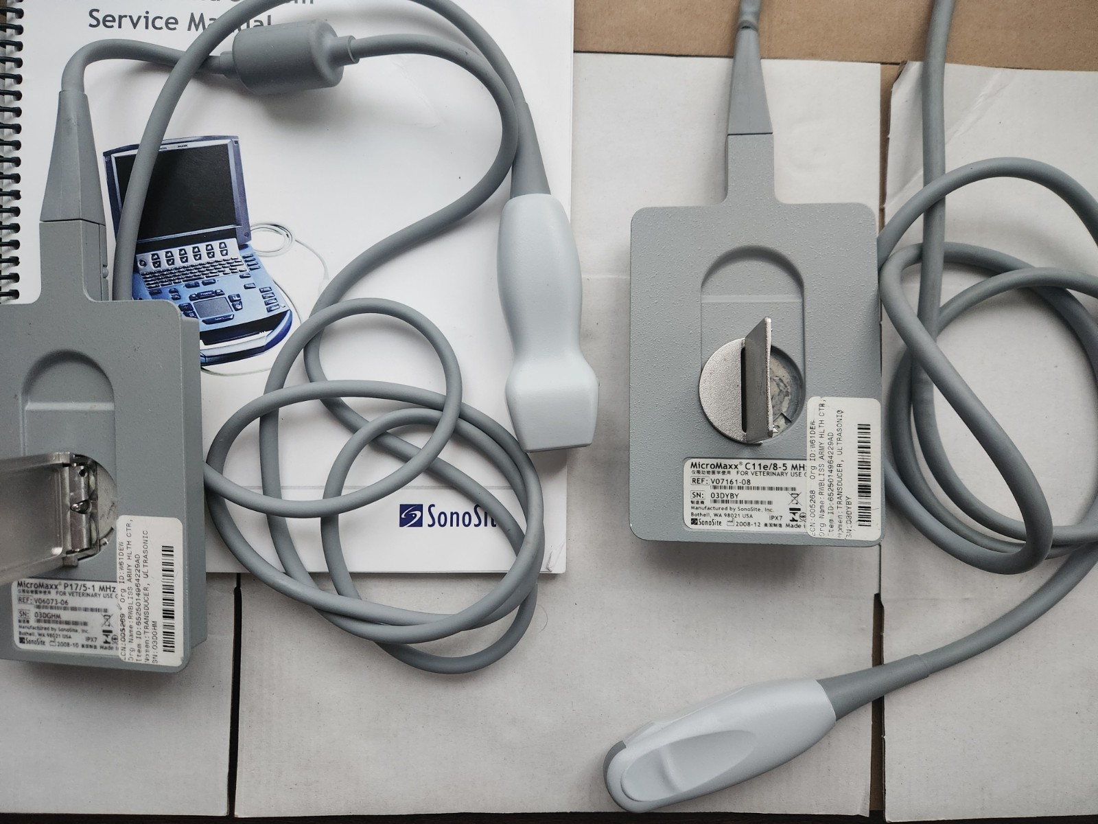 SonoSite MicroMaxx PORTABLE ULTRASOUND with C11e/P17/ECG probes, tested, due2025