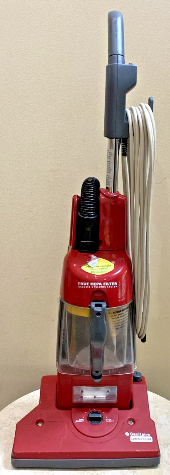 Sanitaire Commercial True HEPA Cyclonic System Upright Vacuum, Red