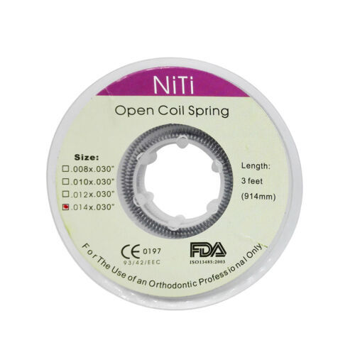 Dental Orthodontic Dental Braces Niti Open Coil Spring Dia.008/010/012/014 914mm