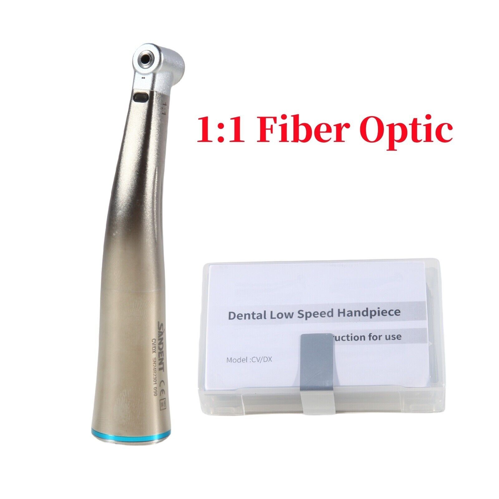 Dental LED Light Fiber Optic Contra Angle 1:1 Low Speed Handpiece DS USA