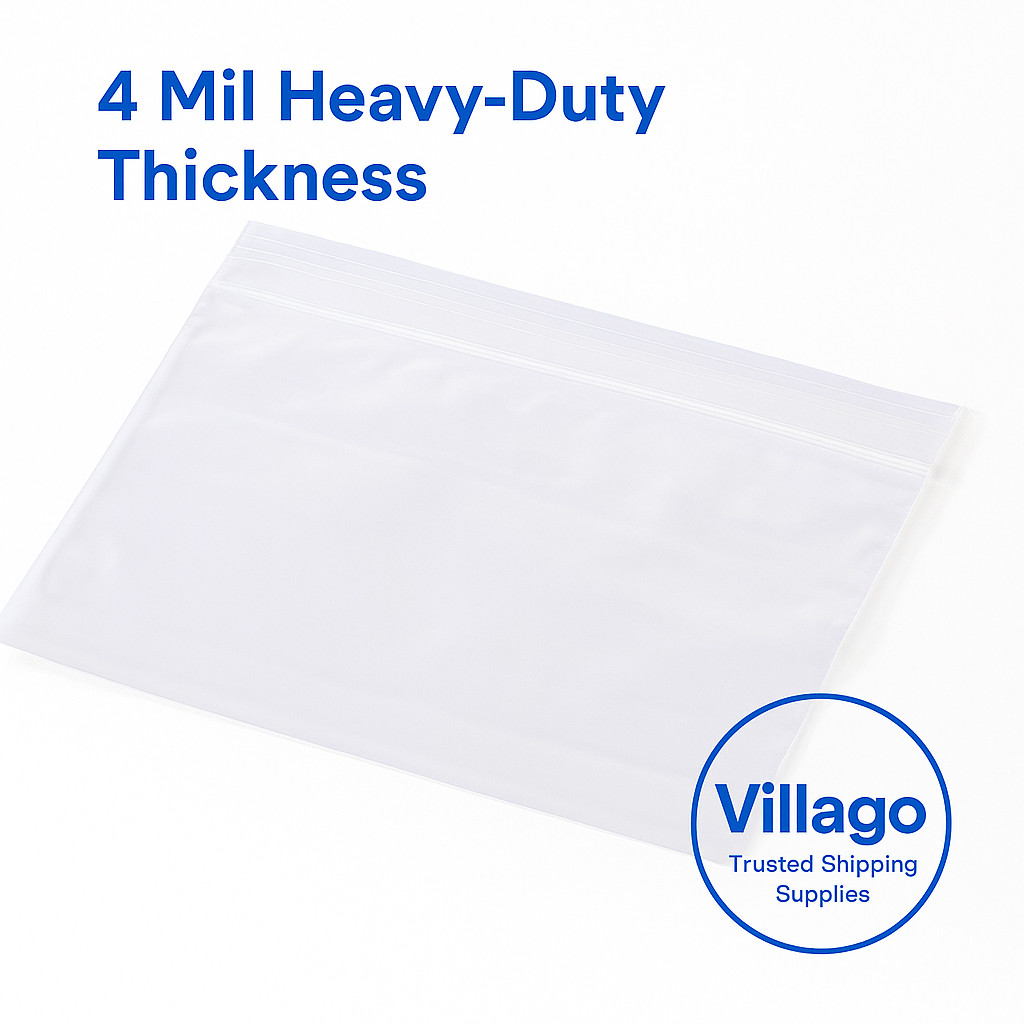 Clear Reclosable Zip Seal Top Lock 4Mil Heavy Duty Bags Plastic 4 Mil