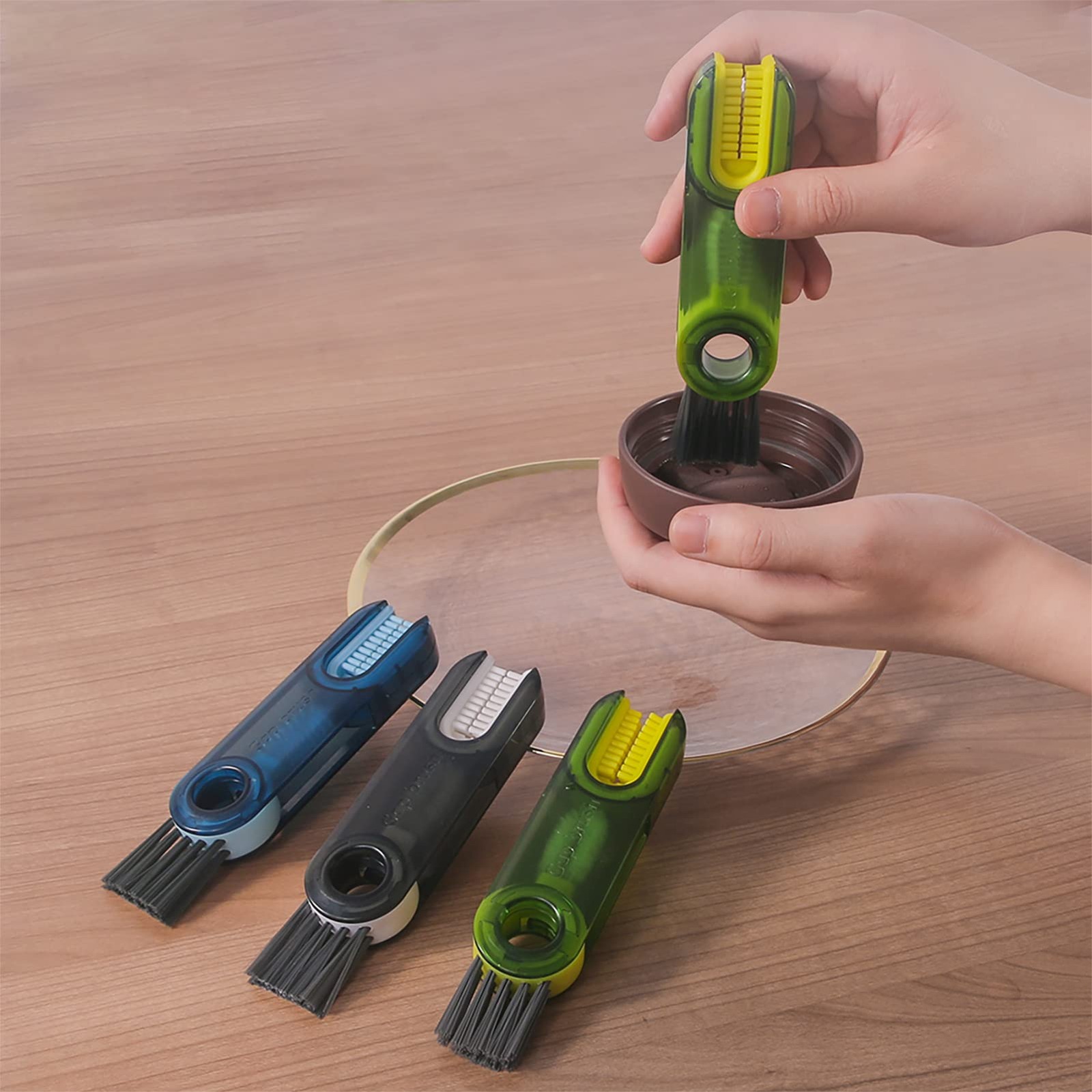 3 in 1 Cup Lid Gap Cleaning Brush – Multipurpose Bottle Cap Cleaner