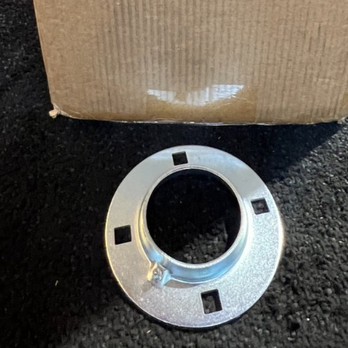 (QTY 5) Round Bearing Flange Bracket 4-Bolt Hole 6-inch Outer Dia. Silver