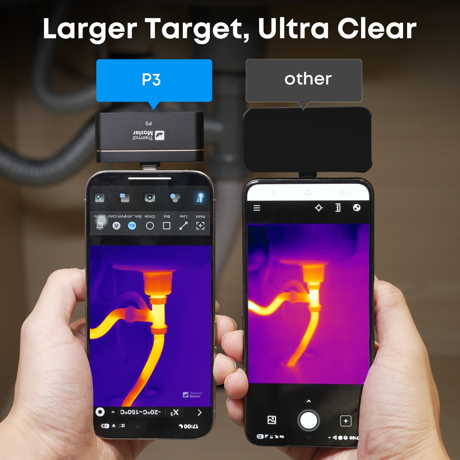 P3 Thermal Camera for iPhone&Android Phone 512*384 X³Resolution 600℃ Macro Lens