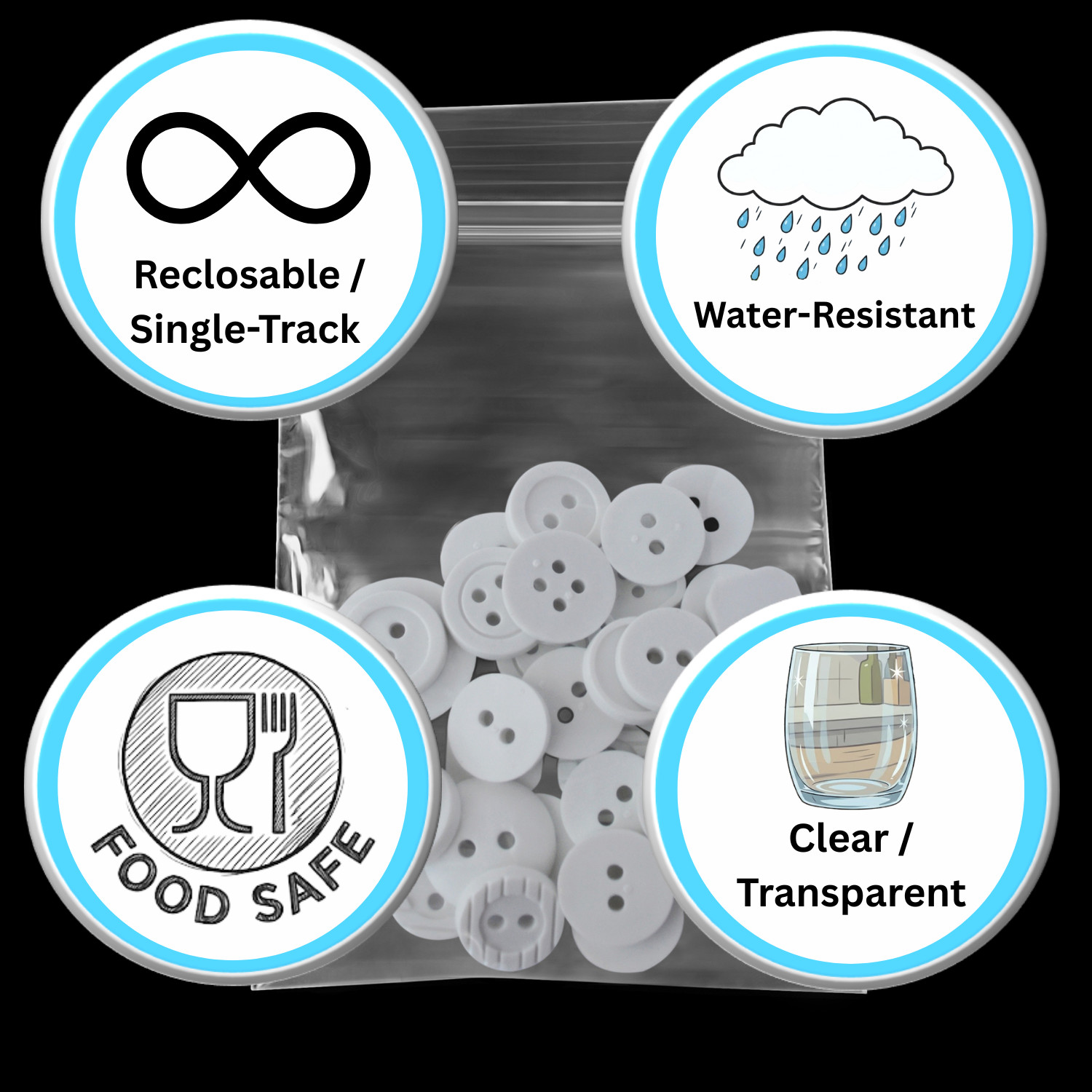 6″ x 9″ Heavy Duty Bag 4MIL Resealable Zip Top Lock 6×9 Clear Plastic Bags 10000