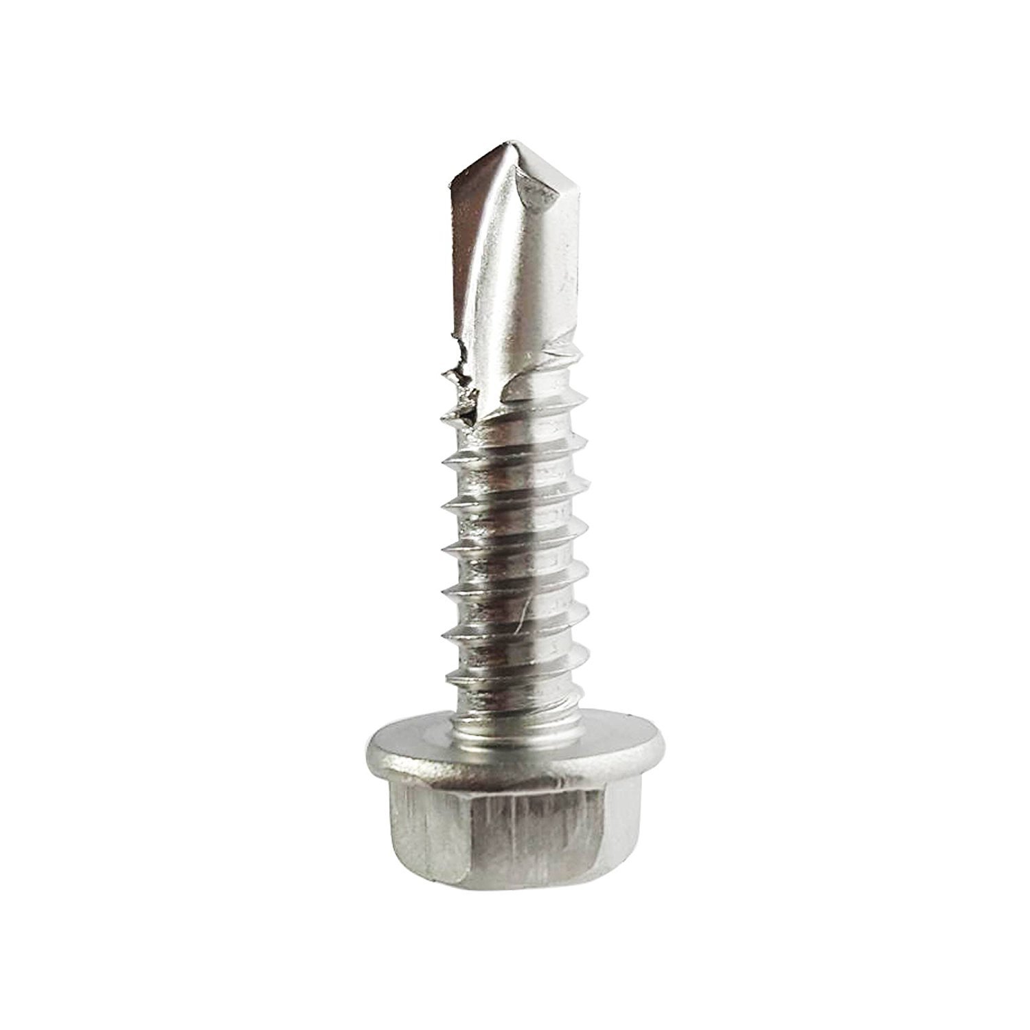 #8 Hex Washer Head Self Drilling Sheet Metal Tek Screws 410 Stainless Steel