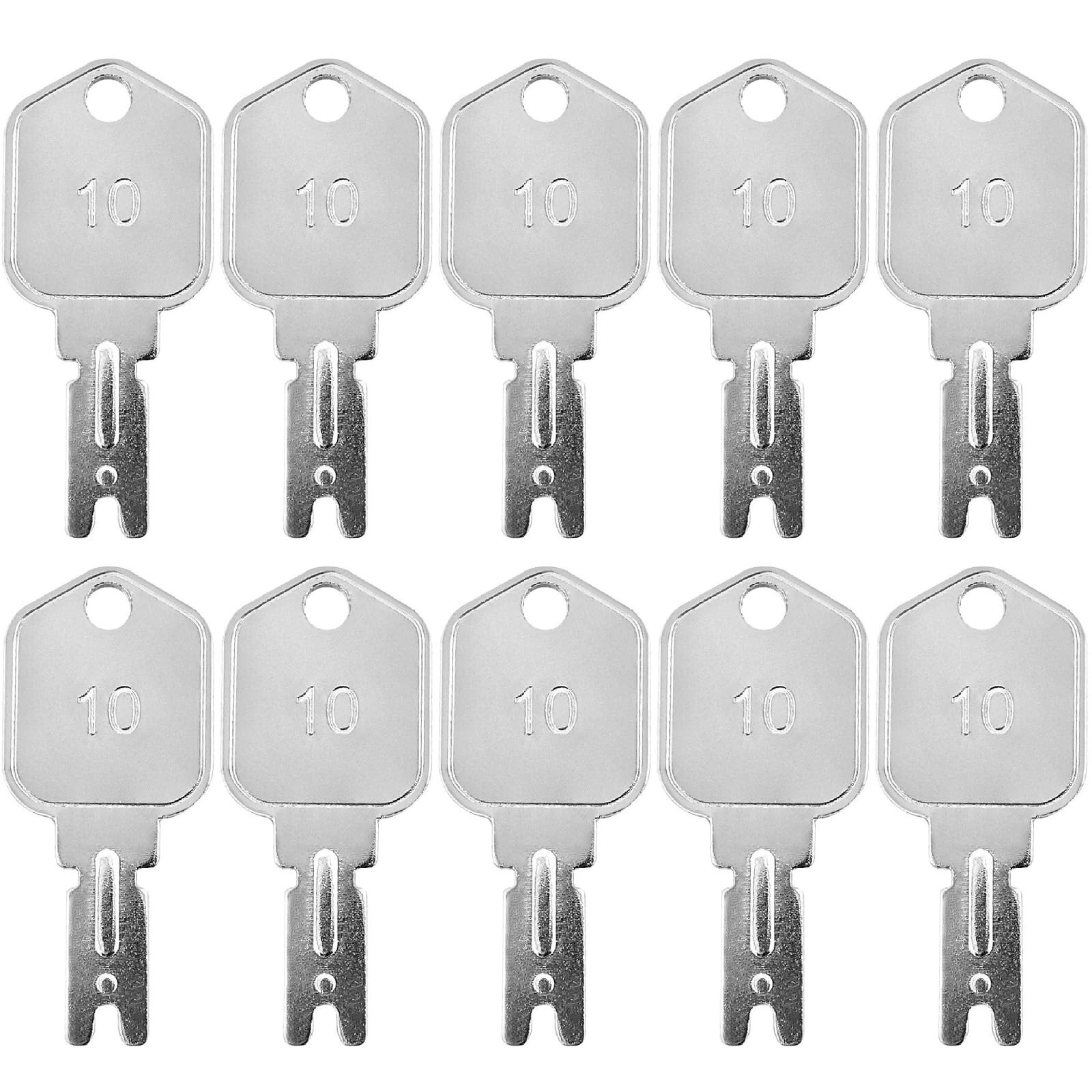 10-Pack Heavy Equipment Ignition Keys: Universal 166 Key Compatible with Clar…
