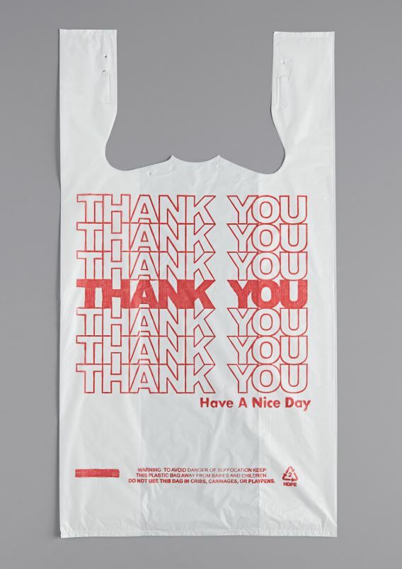 THANK YOU To Go Bags 22″ x 12″ x 6 1/2″ White Plastic Shopping Bags 1/6 Bags