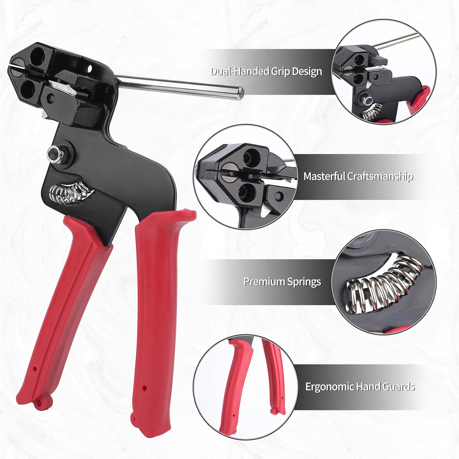 Metal Cable Tie Gun Kit,Zip Tie Tool With 100pc 11.8″ Stainless Steel Cable Ties