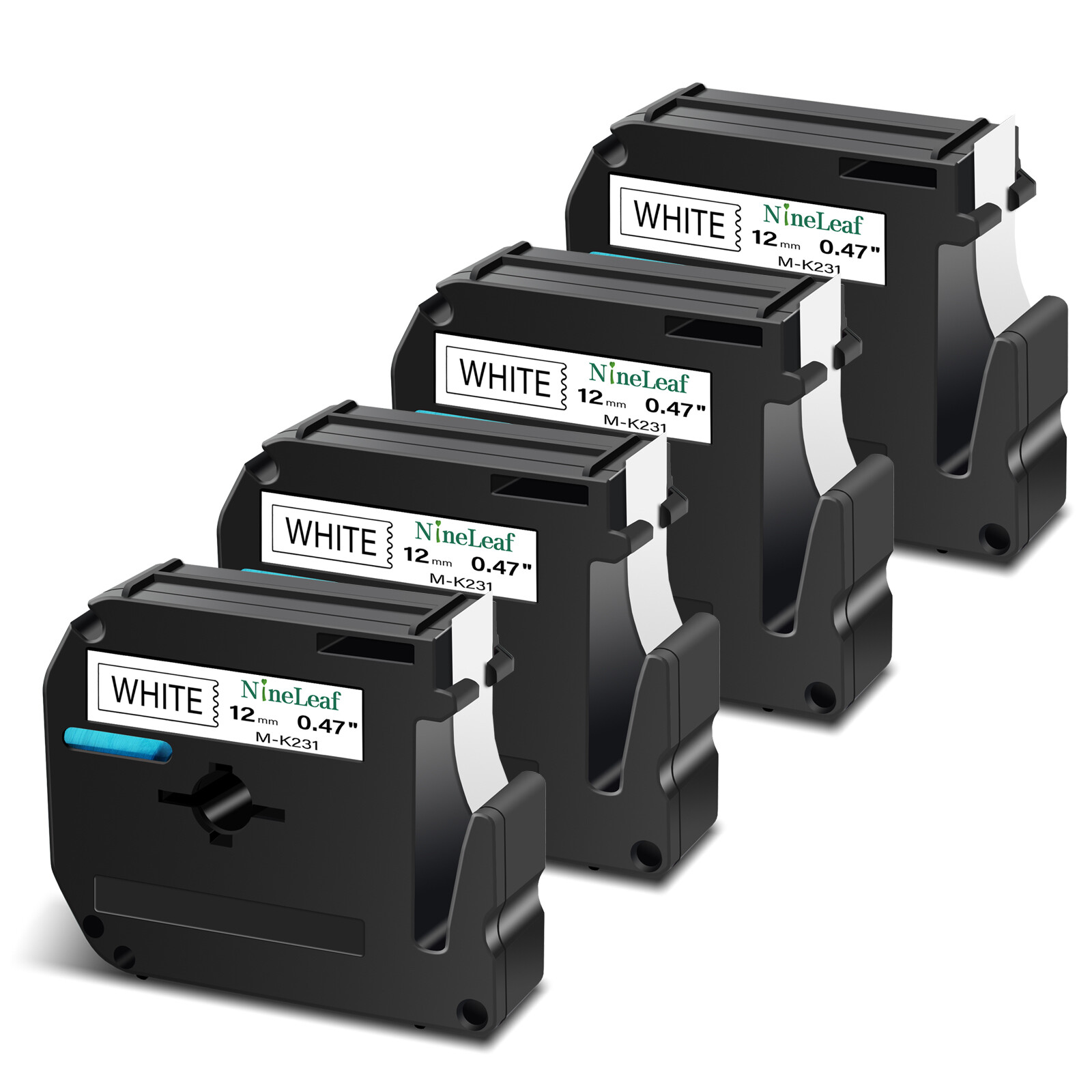 4PK M-K231 MK-231 For Brother P-Touch Label Tape 12mm Black on White PT-65 PT-85