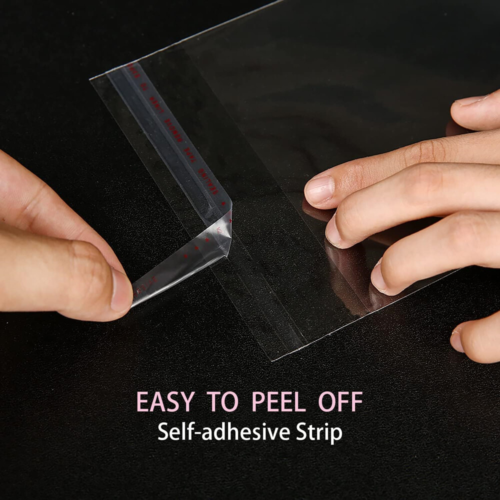 Clear Resealable Recloseable Self Seal Adhesive Cello Lip Tape Poly Plastic bags