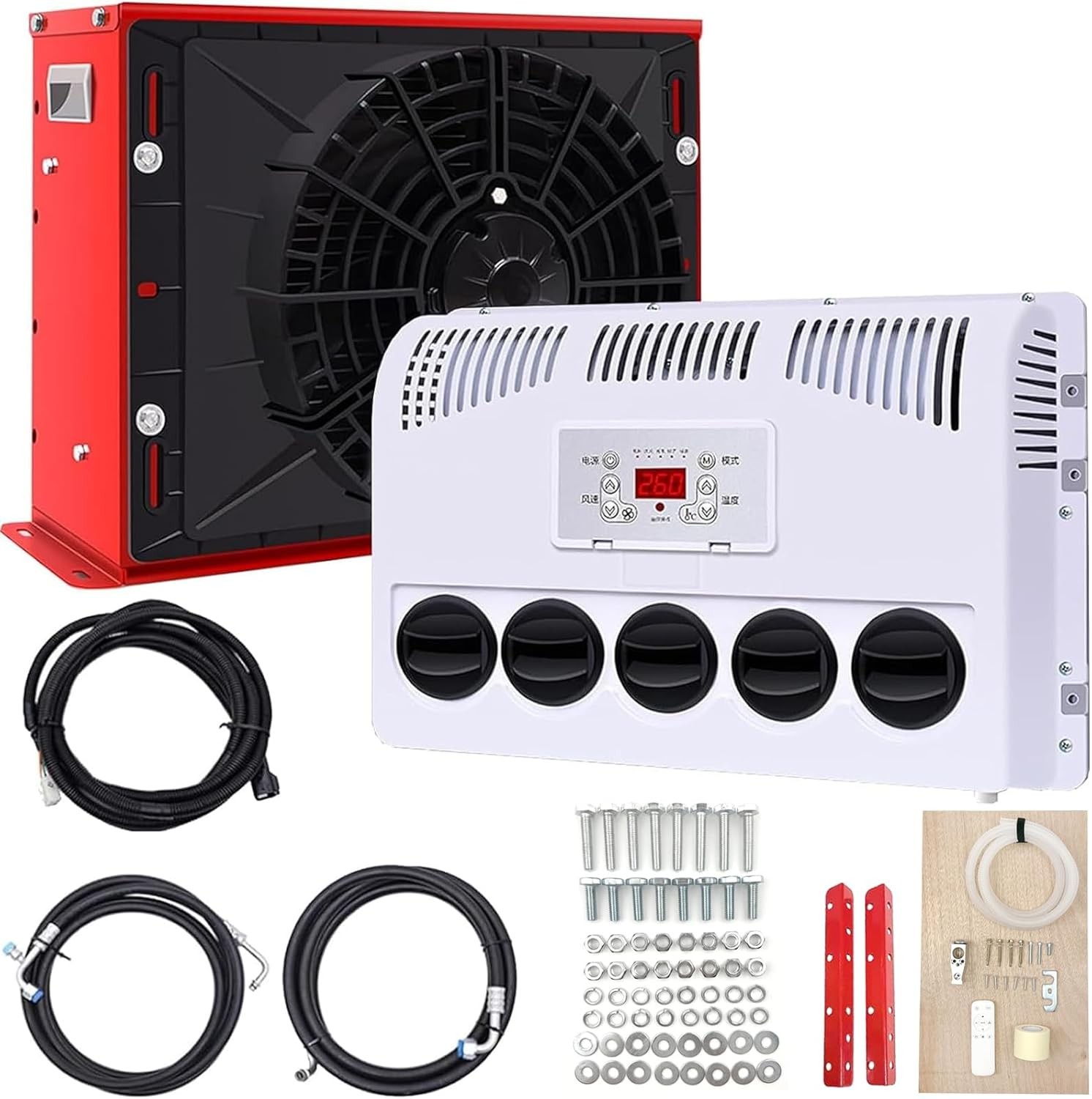 12V 11000 BTU Truck Air Conditioner Split AC Fits Semi Trucks Bus RV Caravan