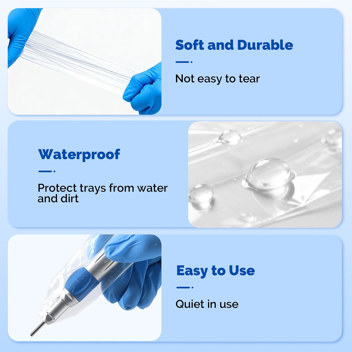 Dental Infection Control Kit: Handpiece Syringe Tray Chair Barrier Covers Set