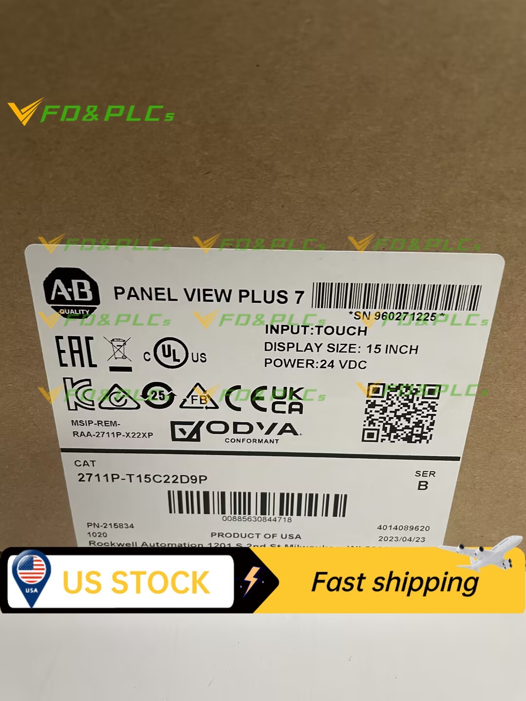 Allen-Bradley PanelView Plus 7 2711P-T15C22D9P AB 2711PT15C22D9P in stock