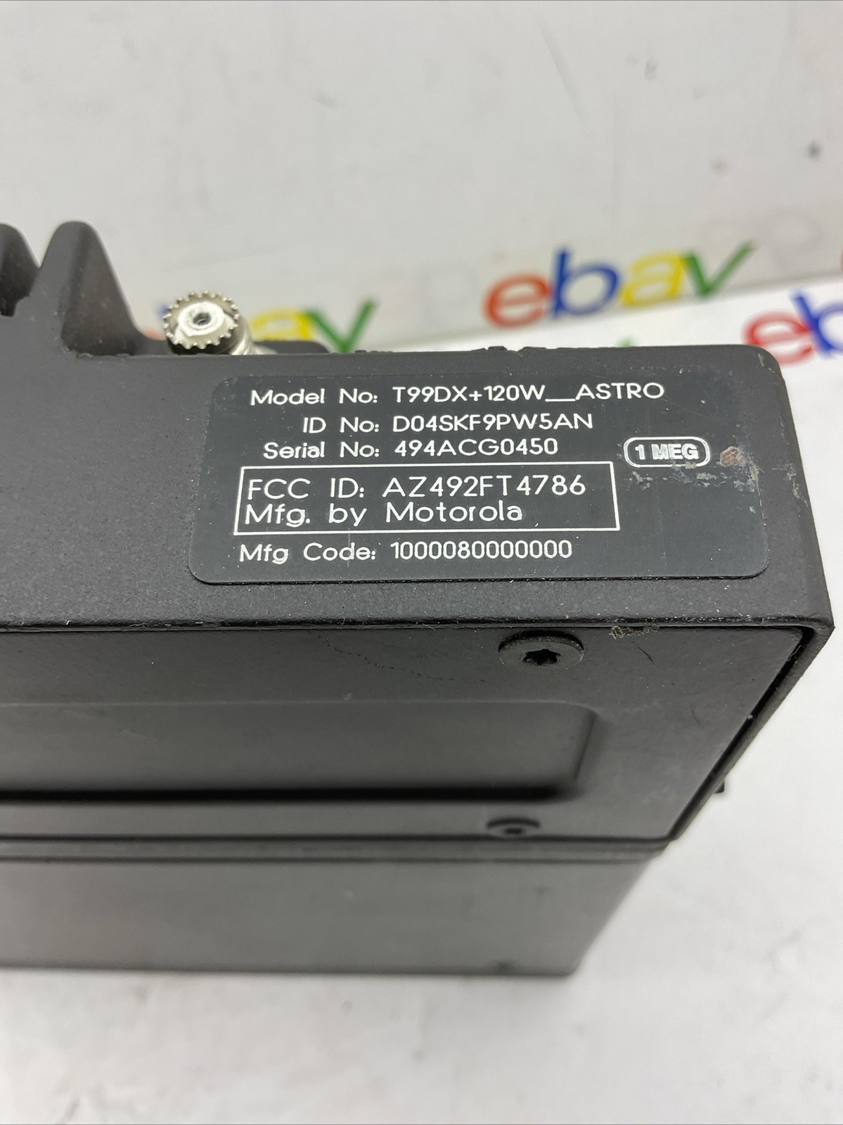 Motorola ASTRO UHF 482-512 MHz Two Way Radio D04SKF9PW5AN-UCM (T99DX+120W)+ Head