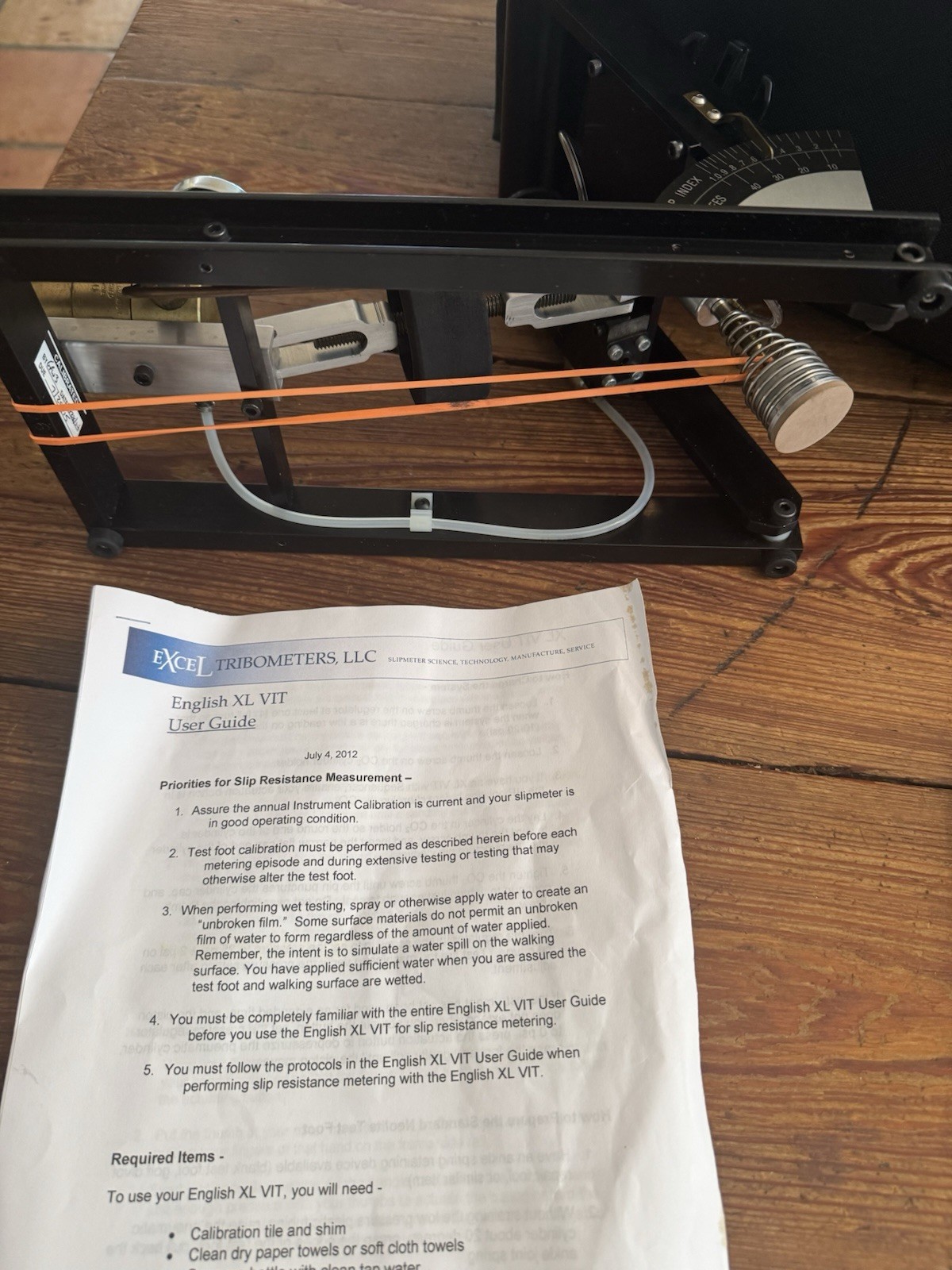 English XL Variable Slip Friction Incidence Tribometer & All Accessories & Case