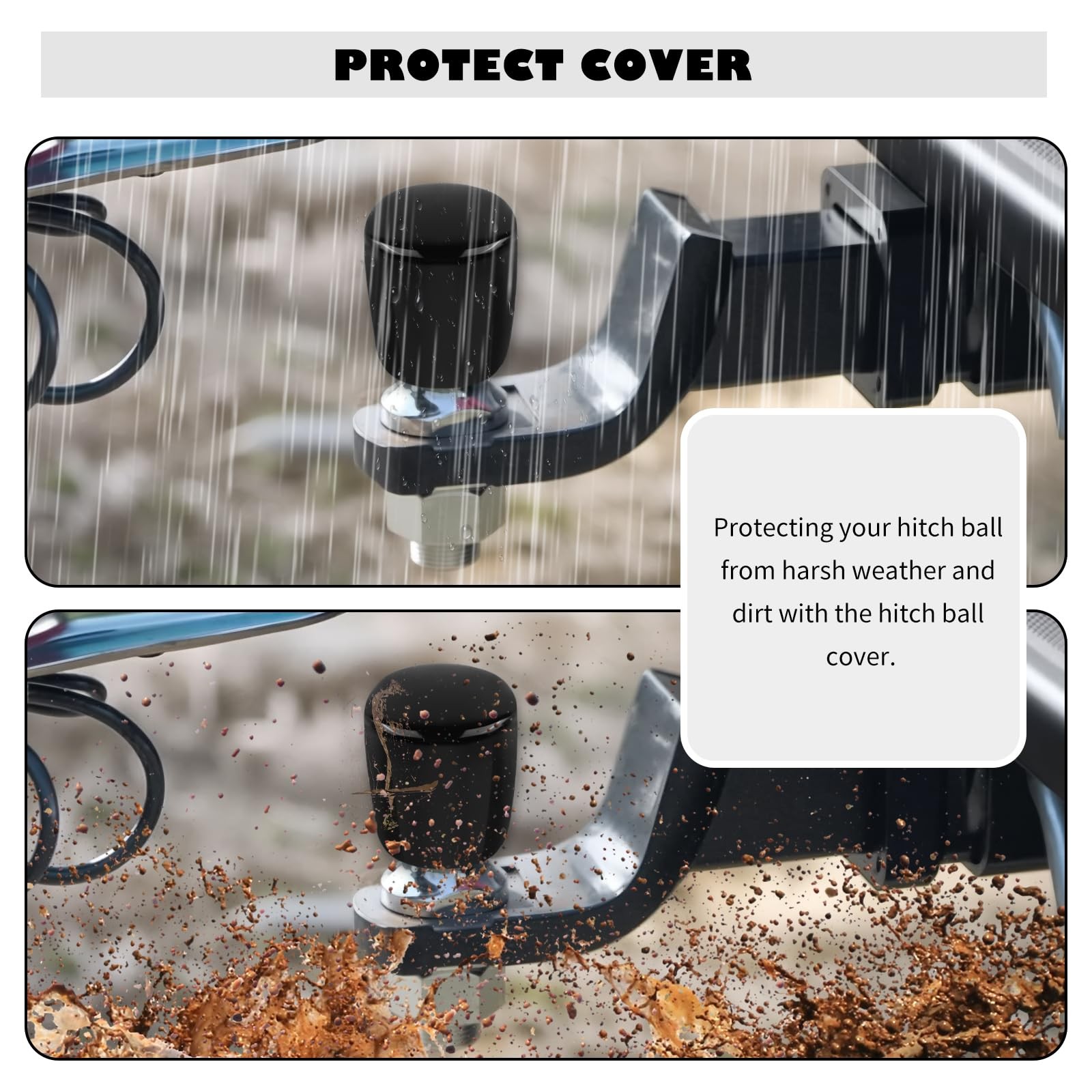 3PCS Trailer Hitch Ball Cover Kit,1-7/8″,2″,2-5/16″ 2.75×2.31×2.31 inch,