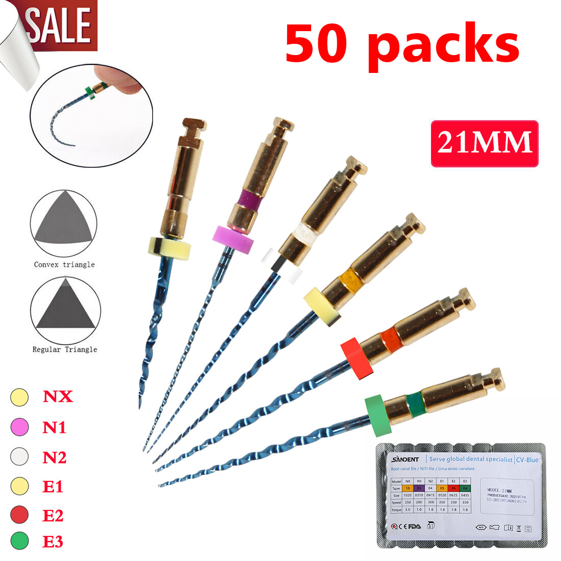 Dental Endo Endodontic Engine Rotary Files Root Canal NiTi Files 25mm 21mm 31mm