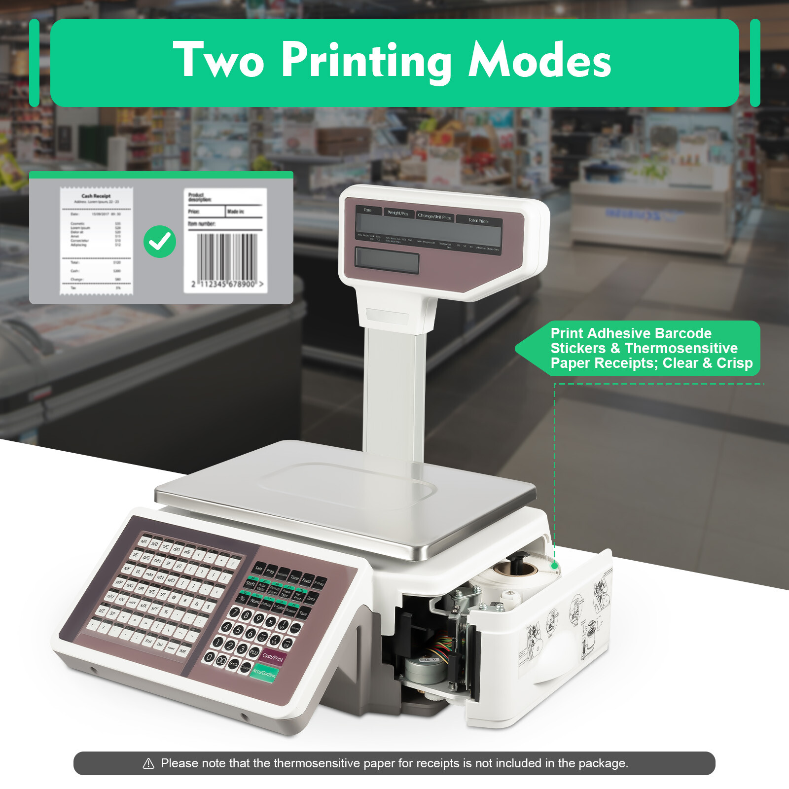 Digital Deli Meat Food Computing Retail Price Scale 66LBs Retail with TD printer